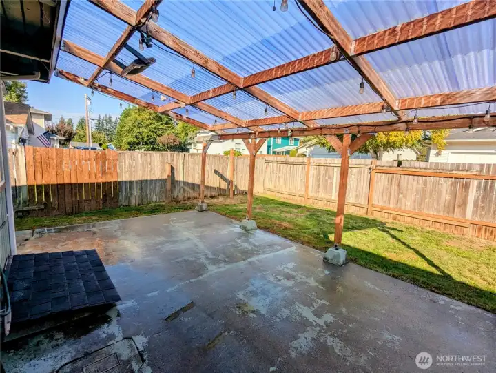 Rear covered patio looking NW