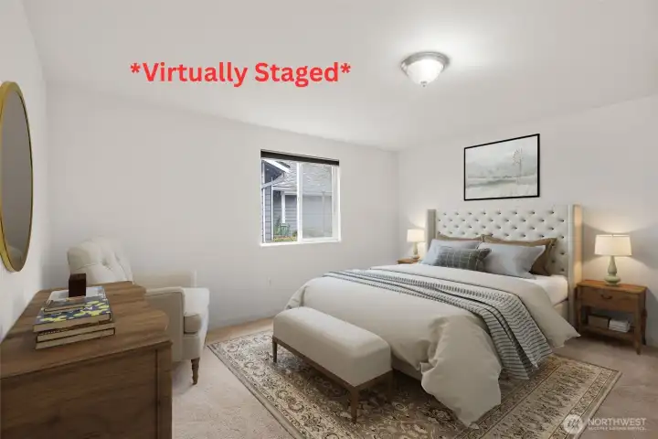 *Virtually Staged* Spacoius primary bedroom