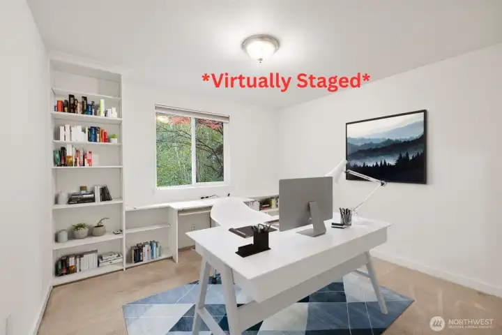 *Virtually Staged* 3rd bedroom with built ins could also be used as an office