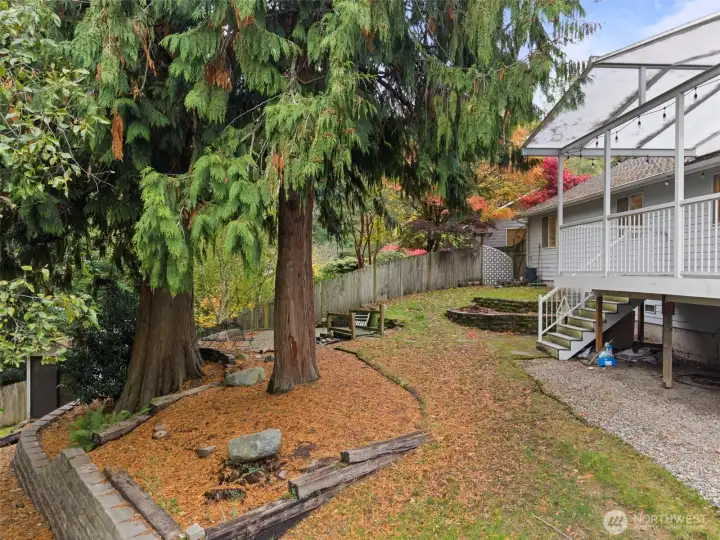 Large back yard w/mature trees for added privacy
