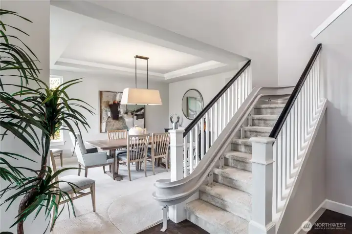 Grand entry with soaring ceilings. Stairlift for easy access to the 2nd floor.