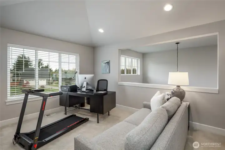 Loft area could be a office, work out area or TV/gaming room.