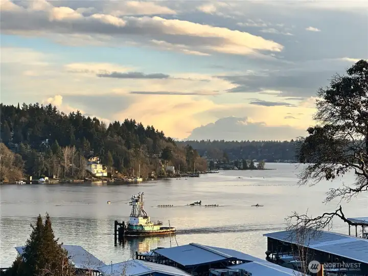 Photo taken by seller of a tugboat that visits the top of the lake.