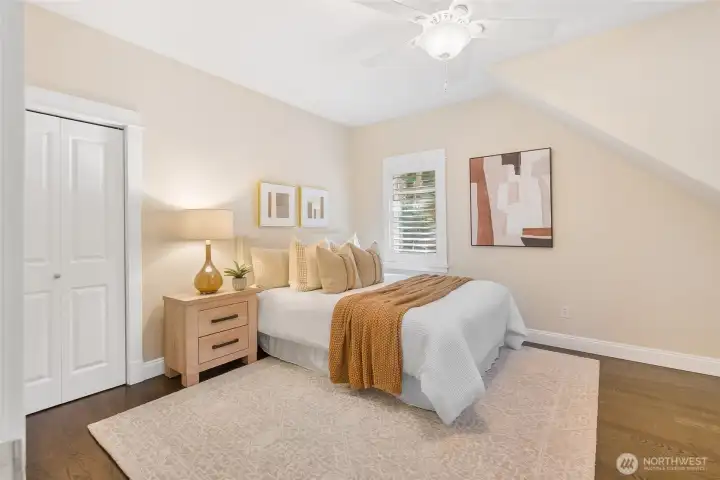 Upstairs room with a large closet.