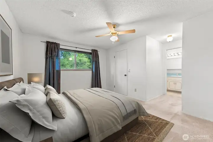 Primary Bedroom - Image is digitally staged