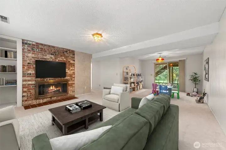 Downstairs Rec Room - Image is digitally staged