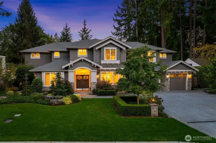 Stately and serene on an oversized 20,278 sq.ft. lot.