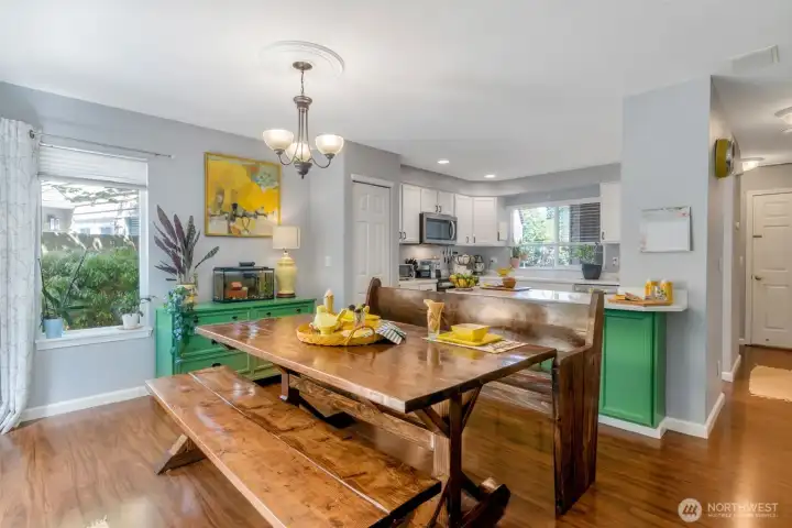 The kitchen looks out to the dining room for an open, spacious feel - ideal for entertaining!