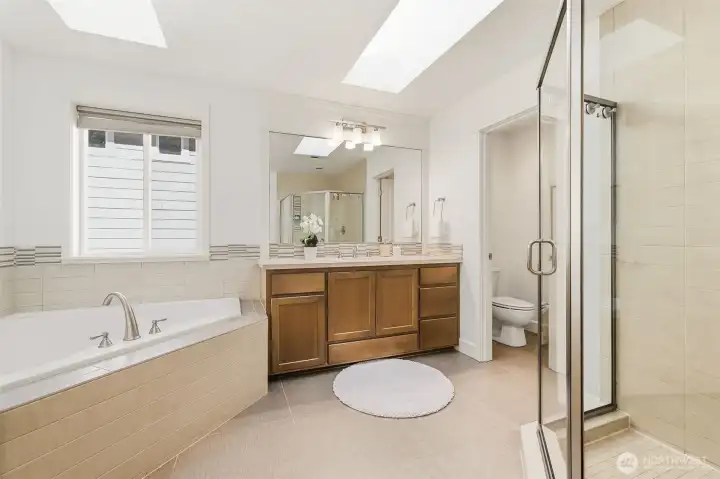 Primary 5 piece bathroom.