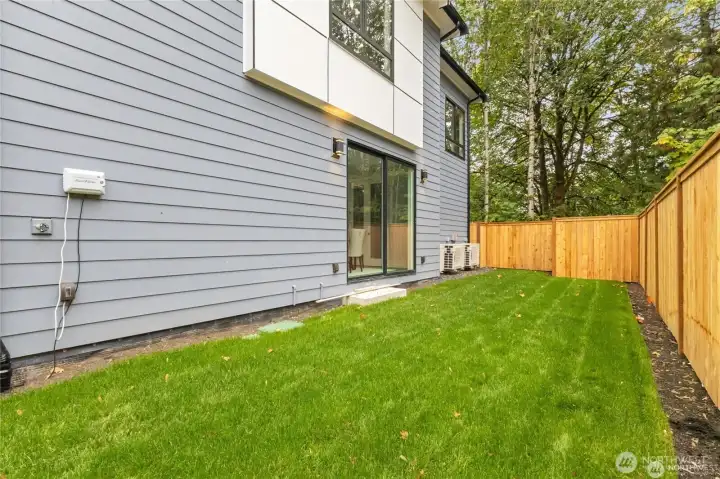 Fenced backyard