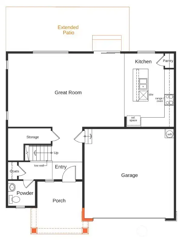 Artist Rendering Main Floor 2230 Plan, Exterior Elevation Style B with optional back patio. Artist Rendering Main Floor 2230 Plan, Exterior Elevation Style B with optional back patio.
