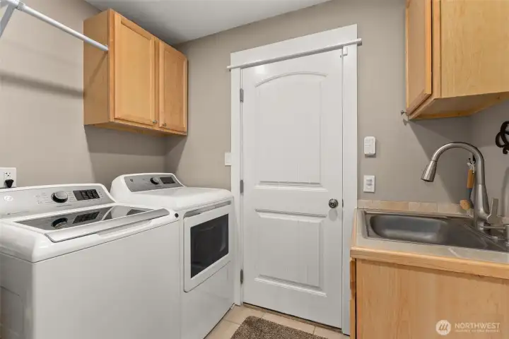 Laundry room with sink on main floor. Laundry room with sink on main floor.