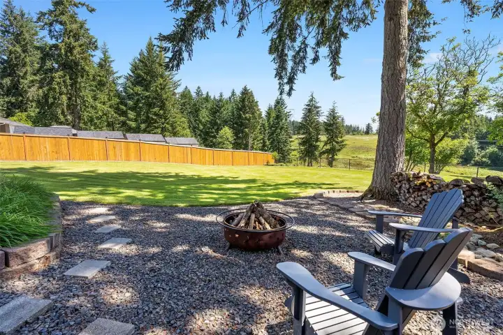 Firepit area. Firepit area.