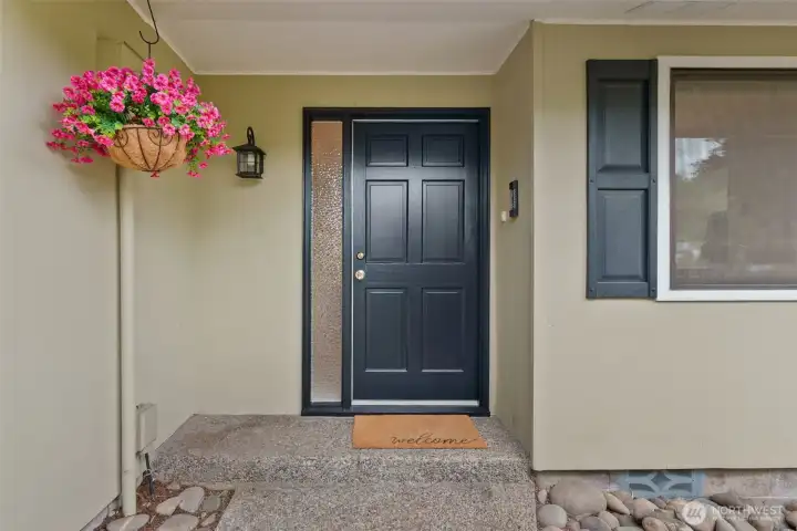 Front Door with covered front porch. Front Door with covered front porch.