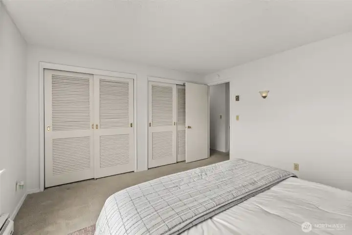 Primary suite with double closet Primary suite with double closet
