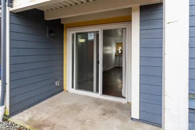 This darling patio will hold a stylish bistro table and chairs to enjoy your favorite beverage.