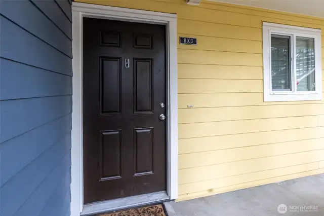Covered private entrance.