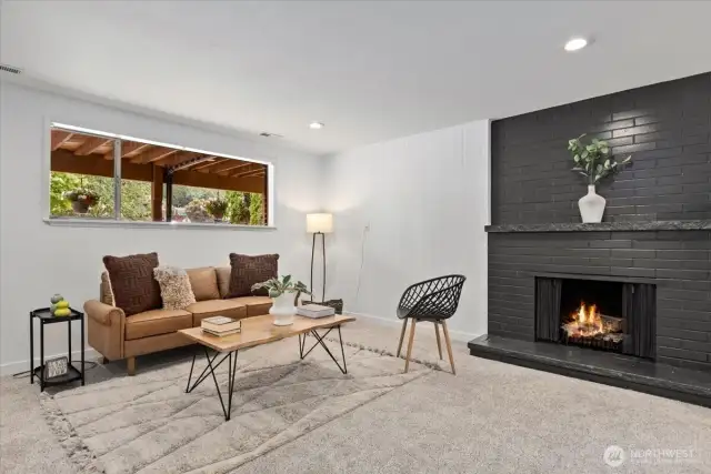 A second wood burning fireplace.