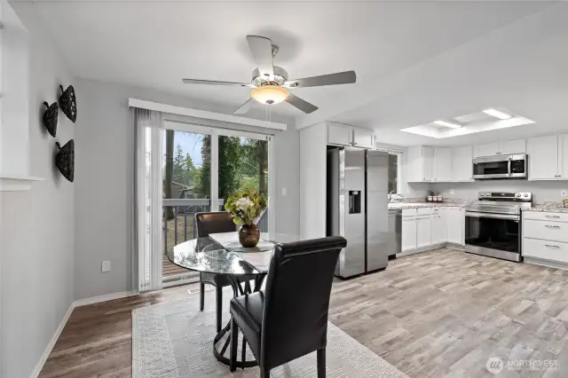 Open concept kitchen / dining area.