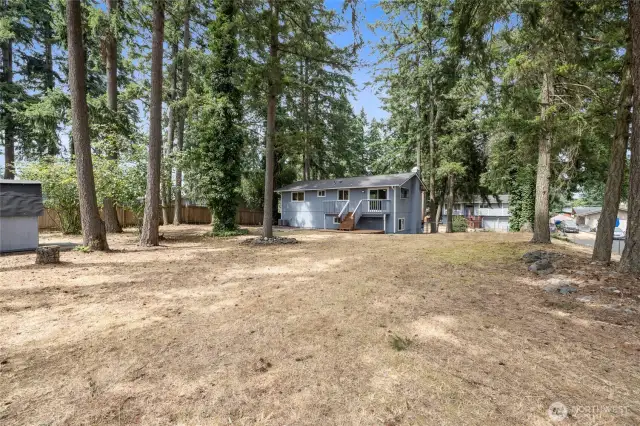Just over 1/4 acre - this huge fenced backyard is the perfect space for outdoor entertaining!