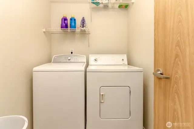 Upstairs laundry room for convenience and washer/dryer stay