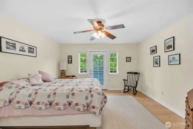 4th bedroom upstairs- non conforming w/private balcony.
