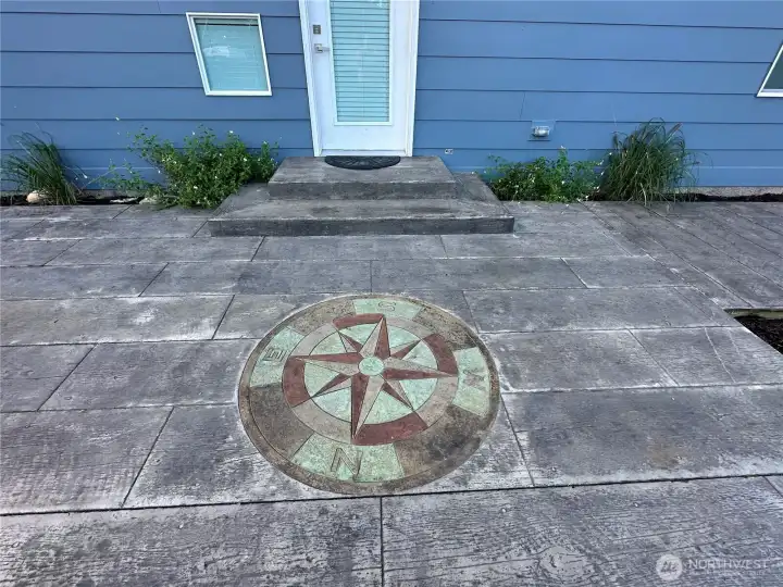 Stamped Concrete Compass Rose