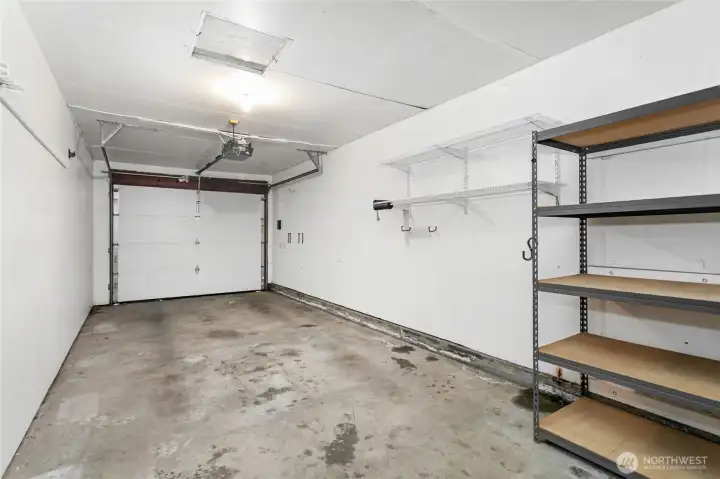 1-car garage with additional storage space