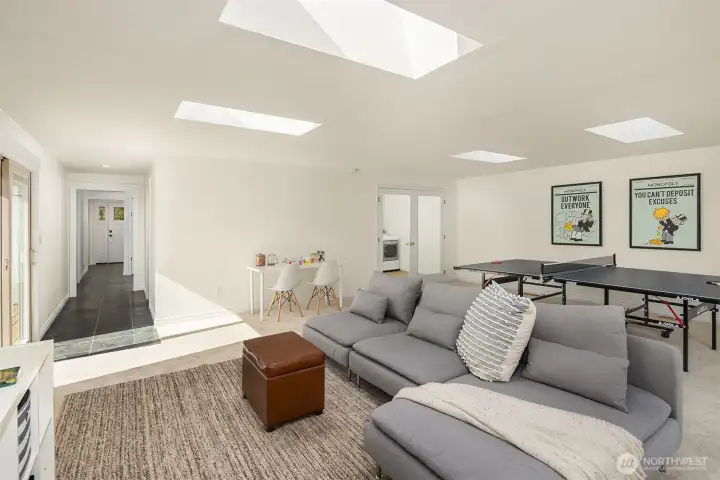 Clear sightlines from the front door to the bonus room.