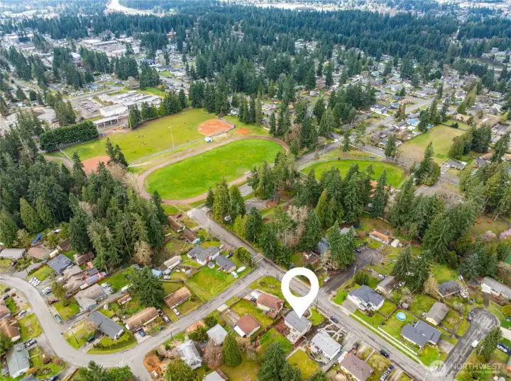 Ballfields, playground and Montlake Terrace Light Rail Station just a few blocks beyond.