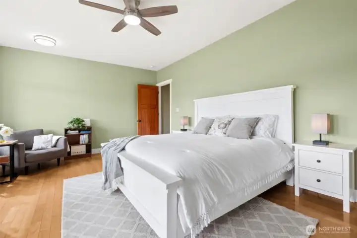 The main floor Owner's Suite enjoys a large, walk-in closet and private En Suite.