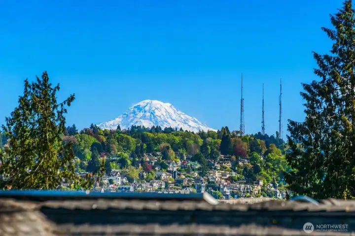 Zoomed in shot of Rainier. Zoomed in shot of Rainier.