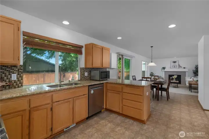 Granite countertops, tile backsplash Granite countertops, tile backsplash