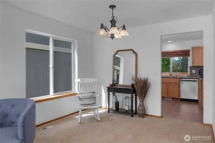 A second option for a dining room table location A second option for a dining room table location