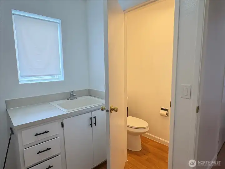 1/2 bath is part of laundry room