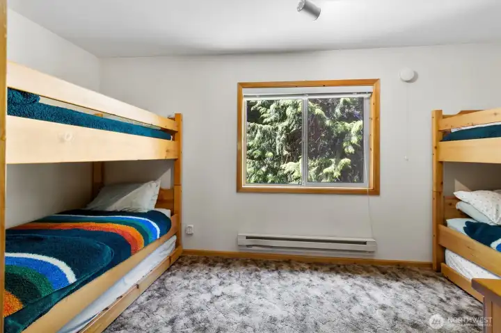 Bedroom #2 set up for guests or bunk room versatility.
