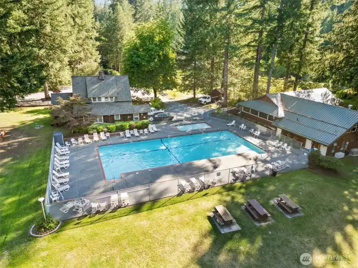 Community pool and lounging area for summer fun.