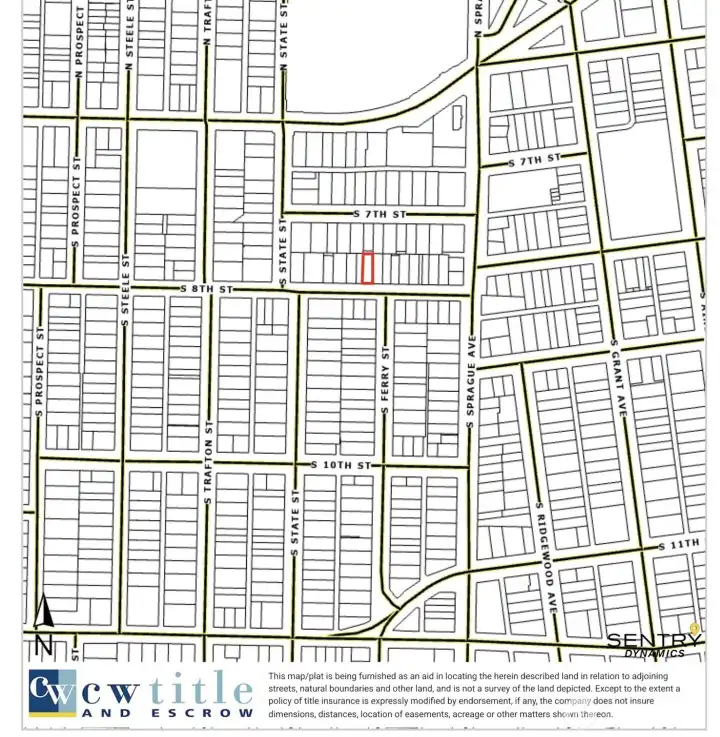 Parcel map, subject property highlighted in red.
