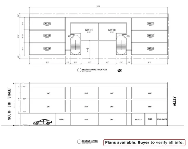 20-unit Efficiency Dwelling Unit layout. Developer package available. Buyer to verify.
