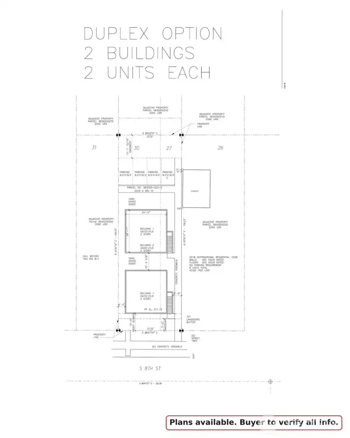 4 units layout. Developer package available. Buyer to verify.