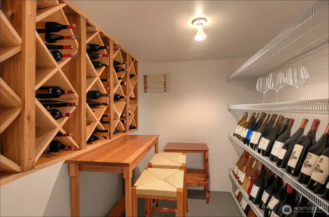 Over-sized staorage room was used as a wine room - virtually staged