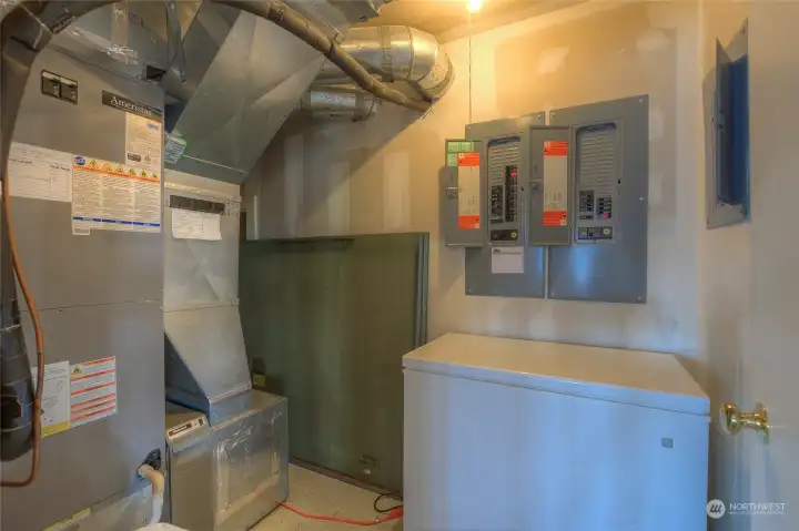 Mechanical room, freezer stays