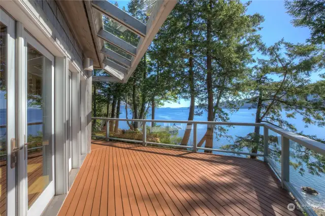Upper deck looking south down East Sound