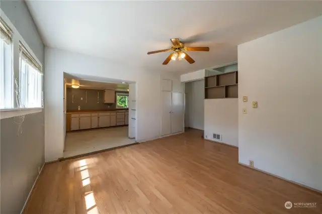 Virtually staged main floor bedroom.