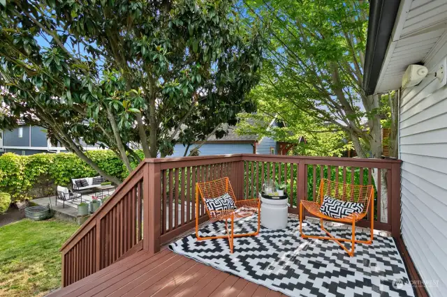 This deck is right off the kitchen, and a prime location for your grill!