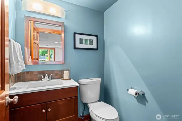 Shower behind door
