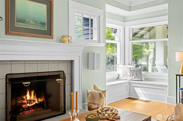 A window seat adds charm and extra seating