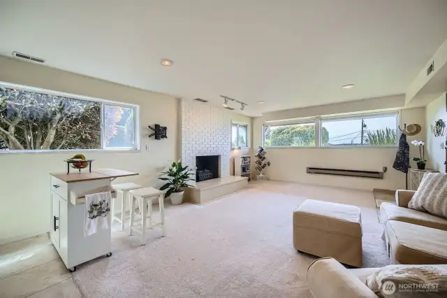 The family room downstairs.