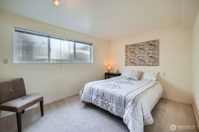 One of the bedrooms downstairs.