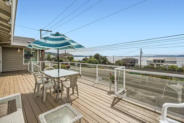 The spacious deck has fabulous views!